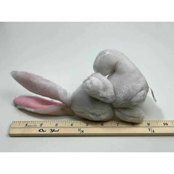 Vintage Russ Flopsy 6" White Plush Easter Bunny Long Ears Plastic Eyes #165 - Picture 4 of 4